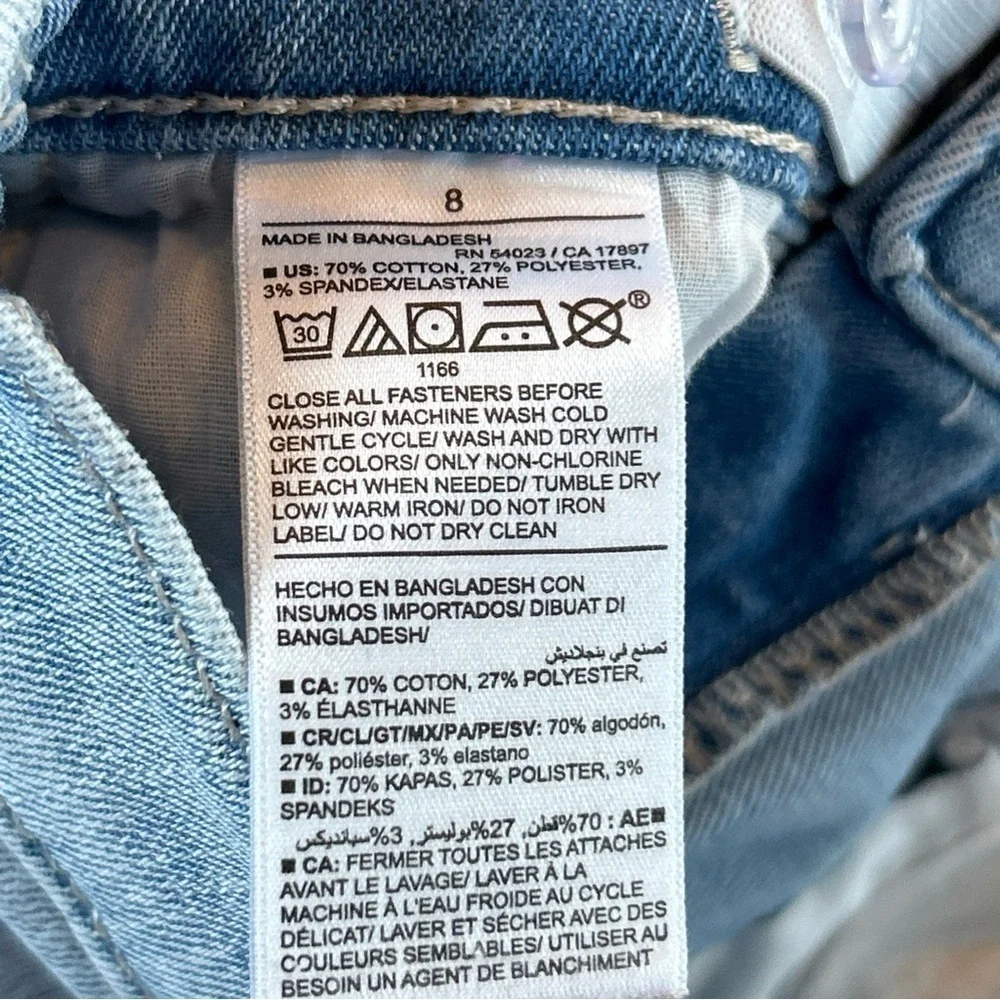 2 Pairs Old Navy Rockstar High Rise Stretch Light Blue Denim Jeans Girls Sz 8